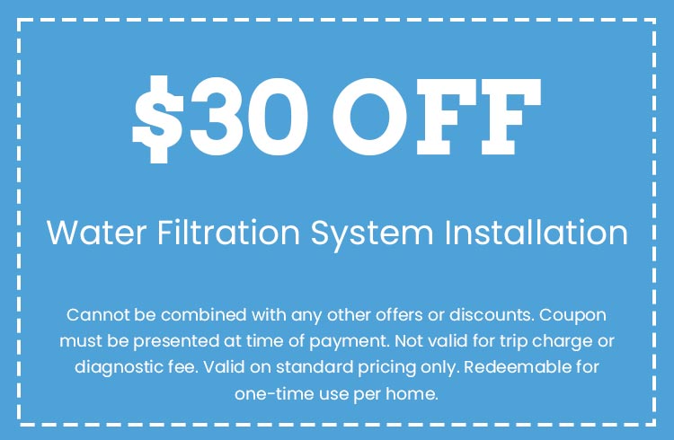 Discount on Water Filtration System Installation