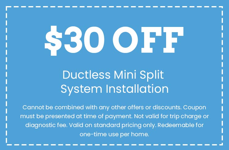 Discount on Ductless Mini Split System Installation